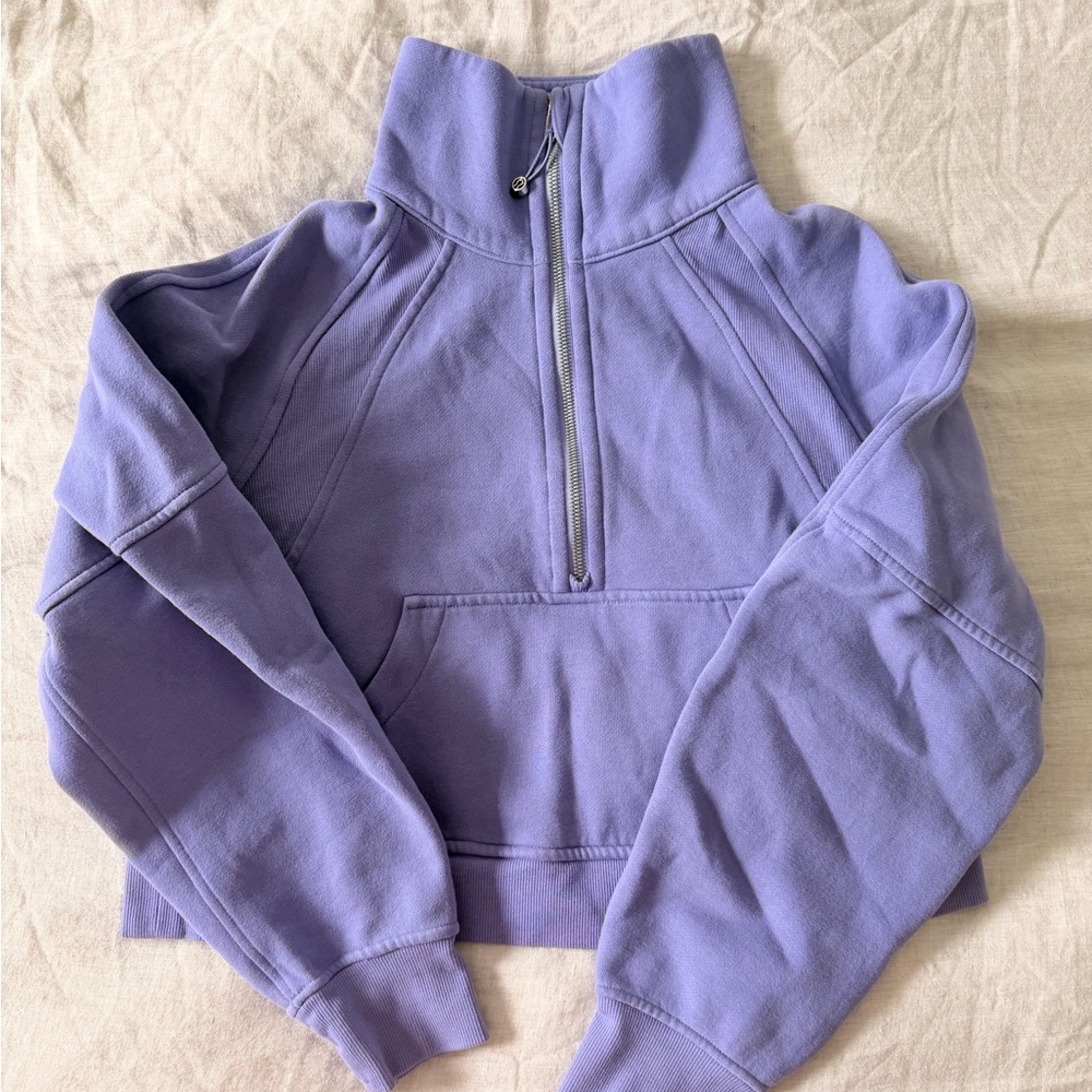 Lululemon Scuba Oversized Funnel Neck Cropped Half-Zip Pullover Dark Lavender - Picture 7 of 9